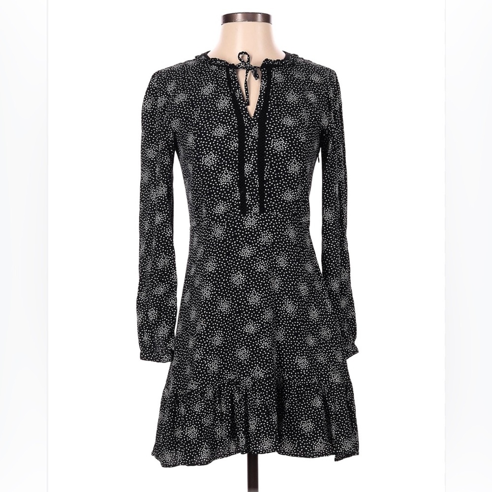 Anne Taylor LOFT Black and White Polka Dot Swing Dress
